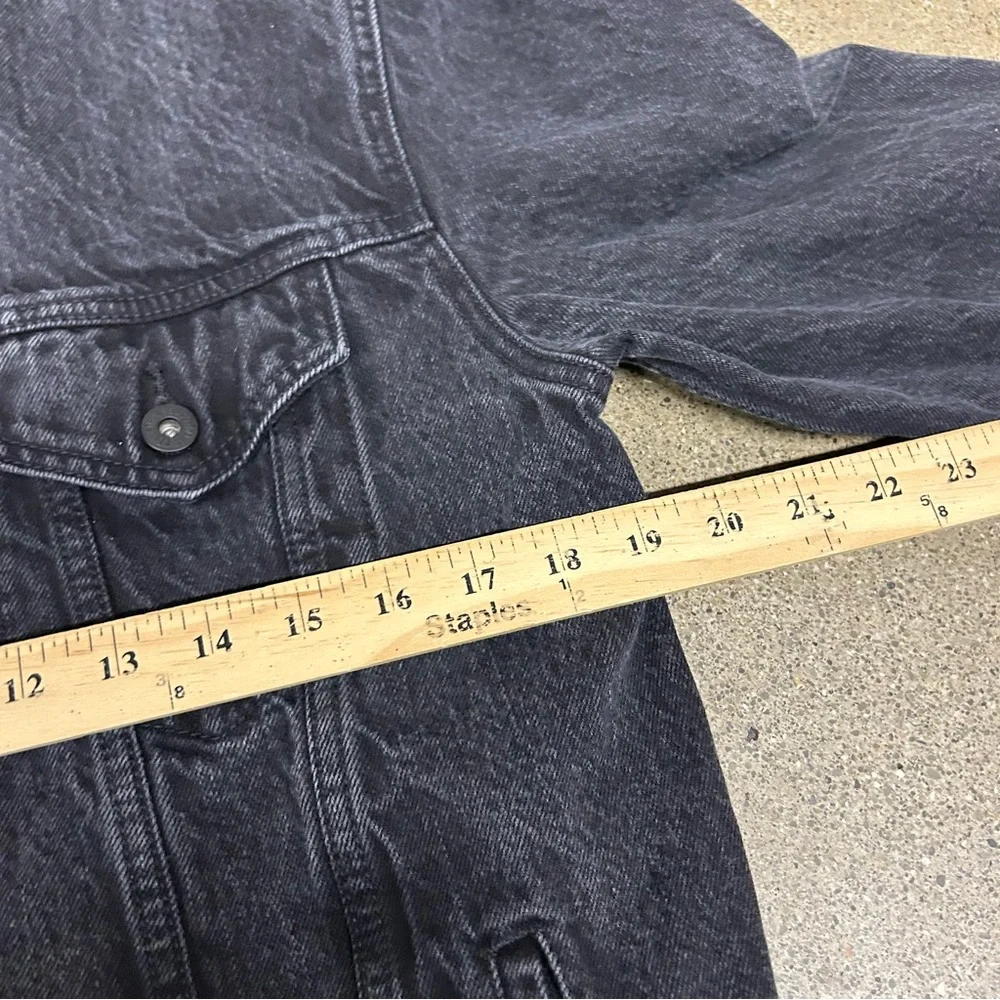 Vintage Levi's Denim Jacket Mens Large Black Y2K Type 3 Trucker Workwear Coat - Picture 9 of 11